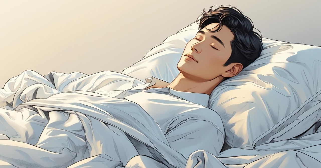 睡眠をとる男性の画像